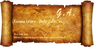 Gemeiner Adrián névjegykártya